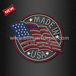 Rhinestone Made in USA Crystal Heat Transfer for July 4th Day Rhinestone Made in USA Crystal Heat Transfer for July 4th Day